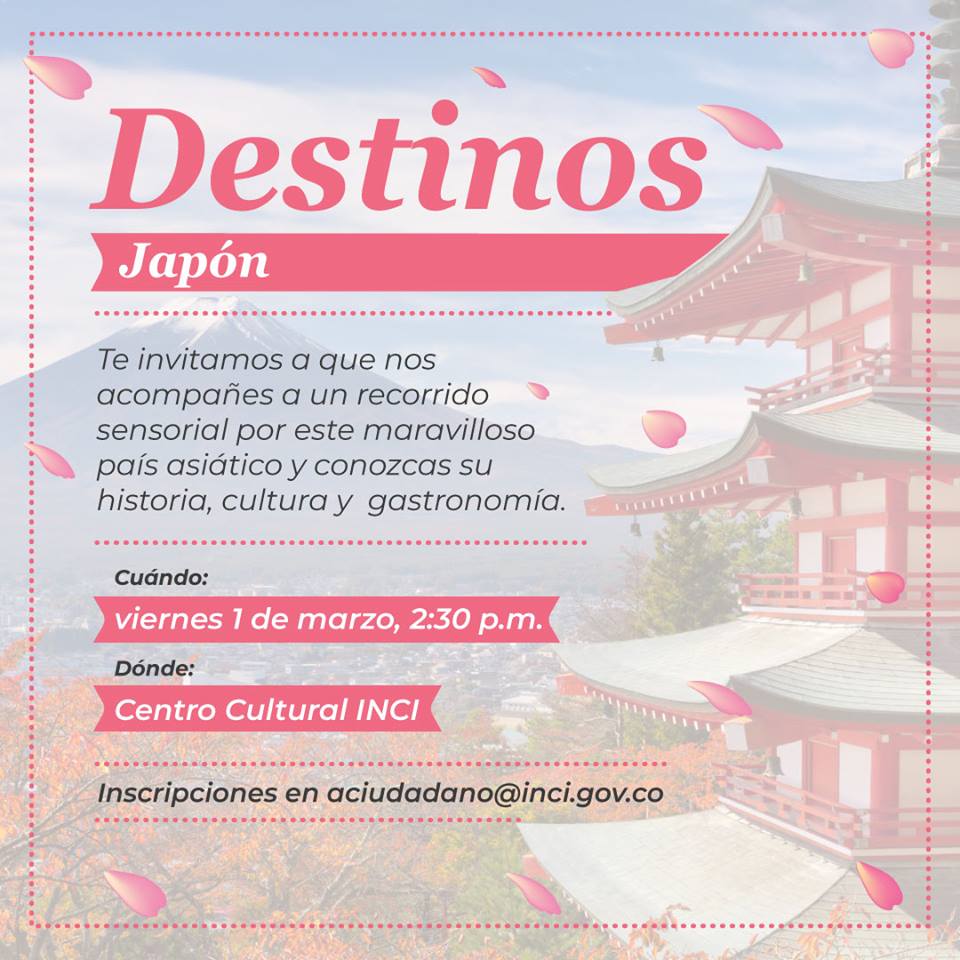 Imagen invitación, Taller destinos japón
