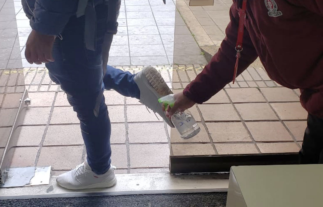 Desinfección de suelas