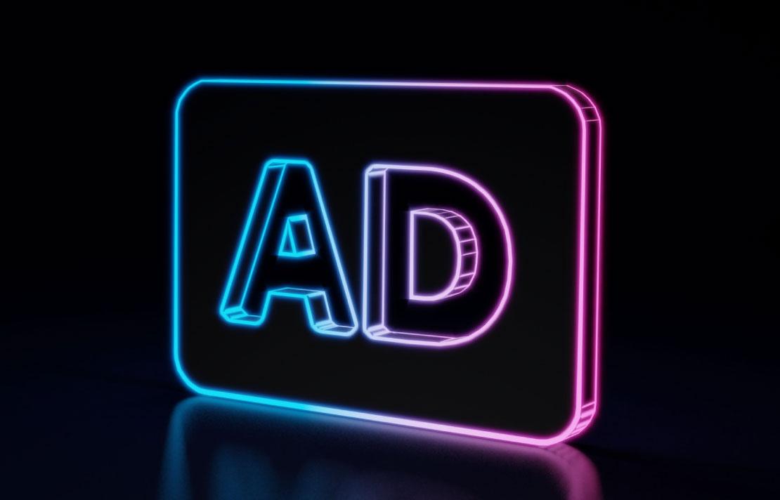 sobre fondo negro aparece el logo de la audiodescripcion AD