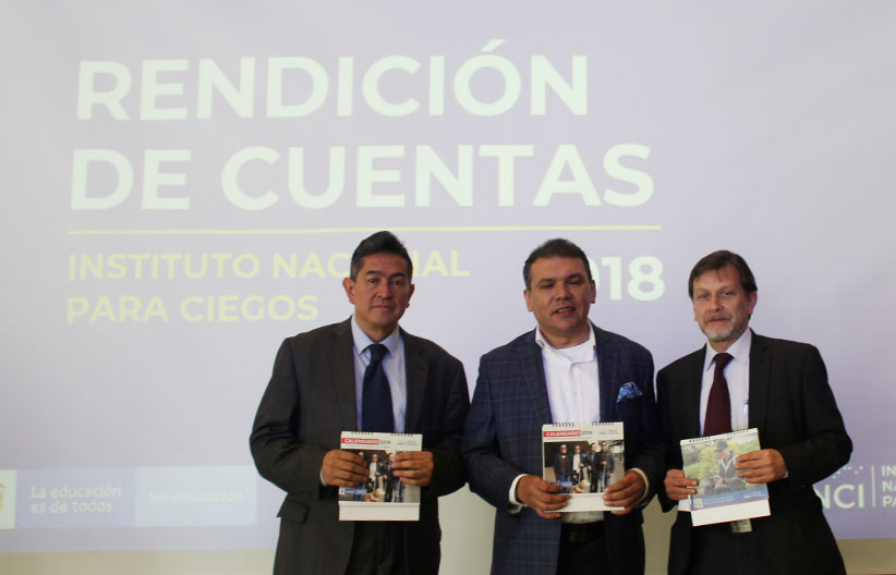 Directivos del Instituto Nacional para Ciegos en la Rendición de Cuentas
