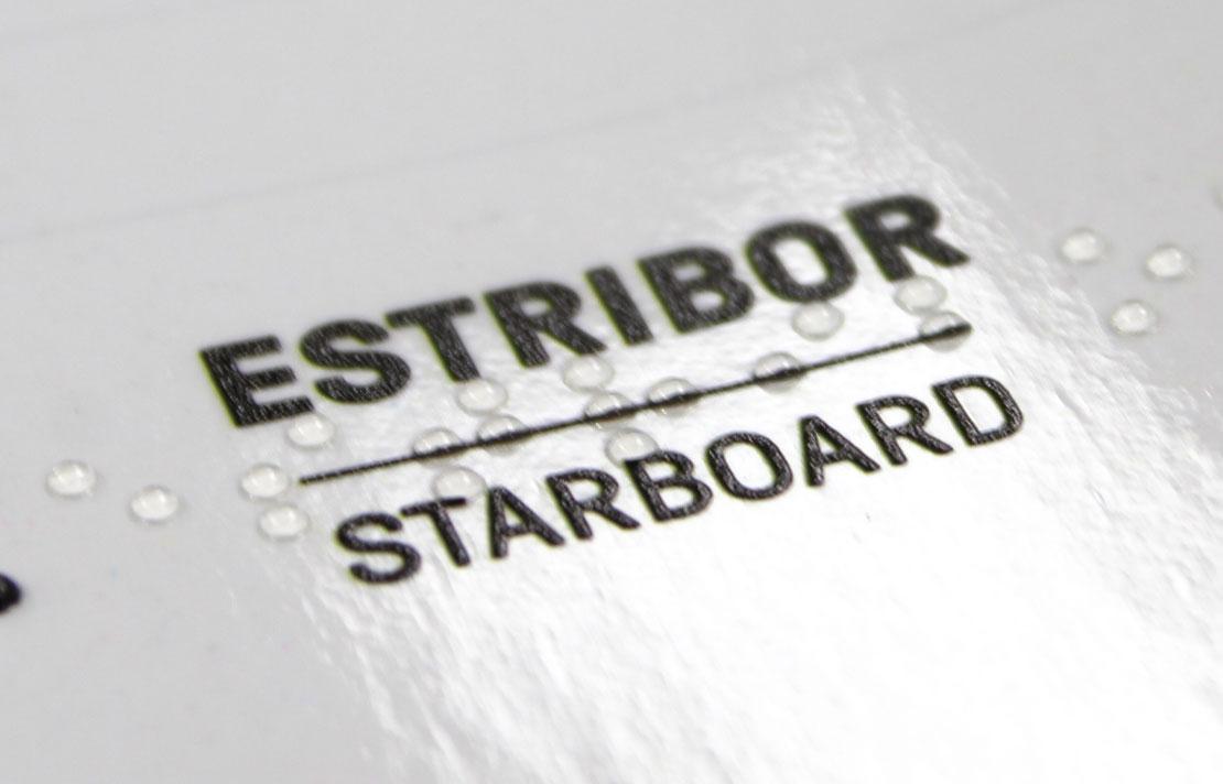 Fotografía, Señal en Braille y tinta