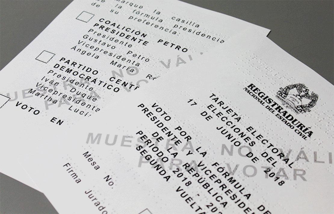 fotografía, Tarjetones en Braille