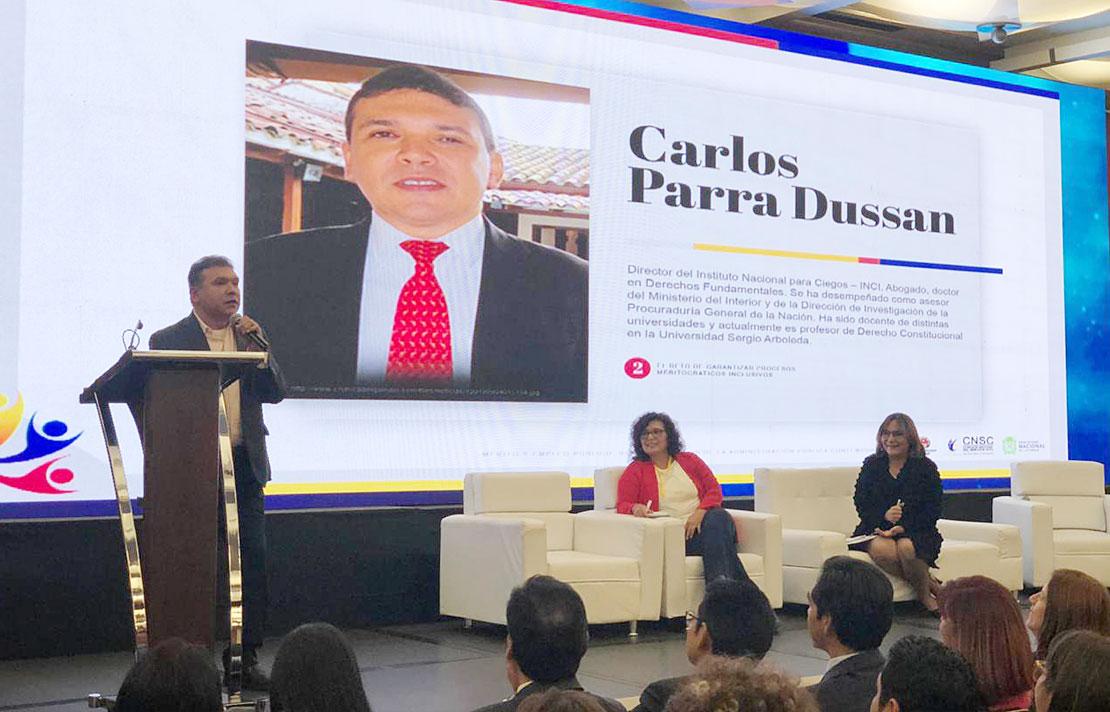 Carlos parra Dussan en el Congreso internacional de meritocracia