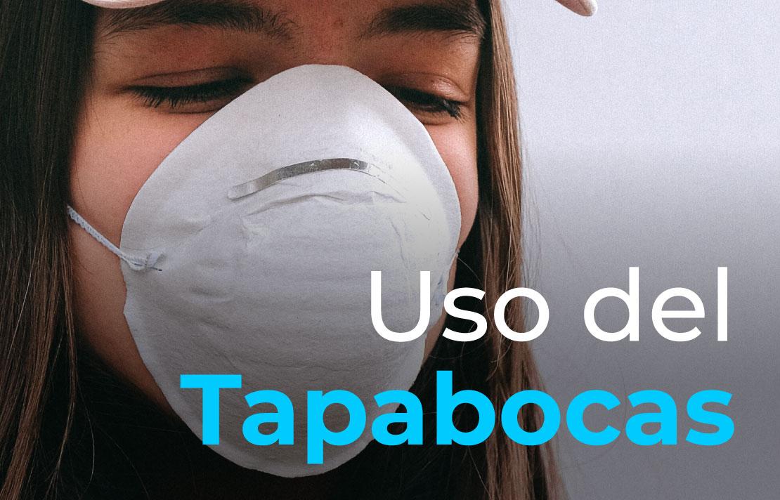 Imagen, Persona usando un tapabocas