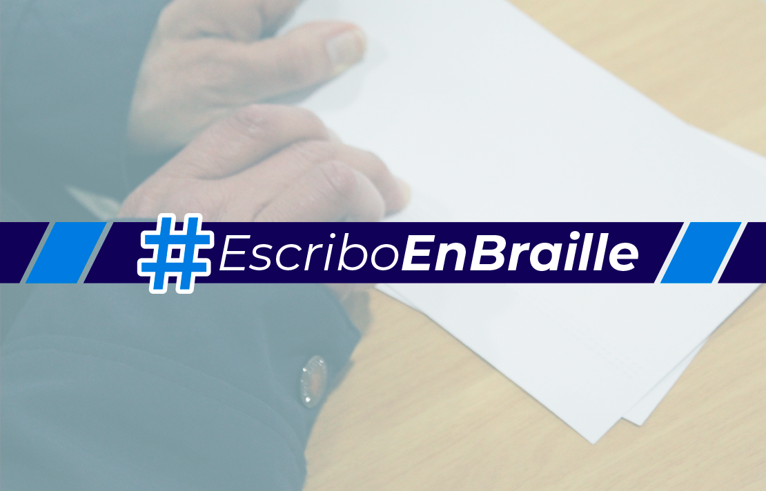 Fotografia con el numeral Escribo en braille