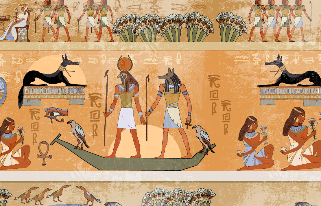 Fotografía, Pinturas y jeroglíficos Egipcios