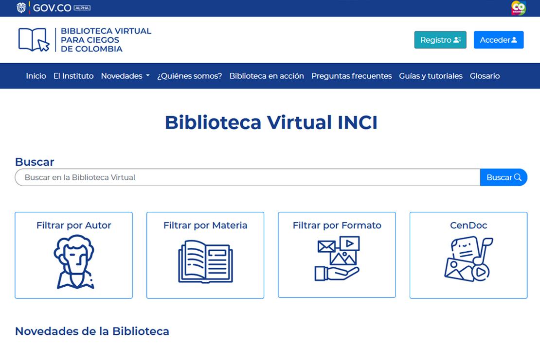 Imagen - Interfaz de la nueva Biblioteca Virtual para Ciegos