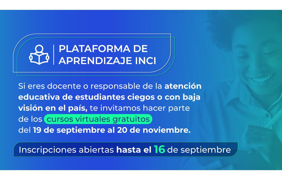 Imagen _ Plataforma de aprendizaje INCI, inscripciones abiertas desde el 16 de septiembre