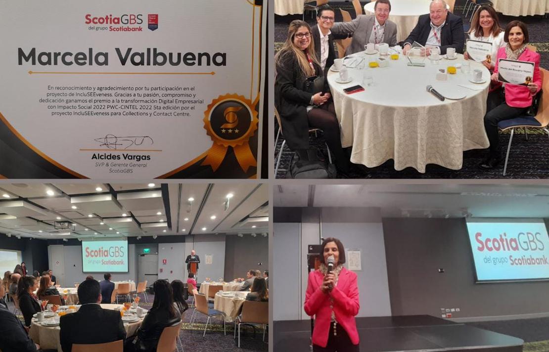 Fotografía - Marcela Valbuena y María Del Rosario Yepes en representación del INCI reciben el reconocimiento de haber participado en el desarrollo del proyecto IncluSEEveness