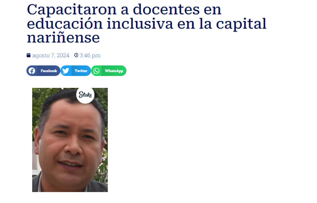 En el portal HSB Noticias de la ciudad de Pasto se dio a conocer el trabajo que se realiza desde el Instituto Nacional para Ciegos, en tema de capacitaciones.