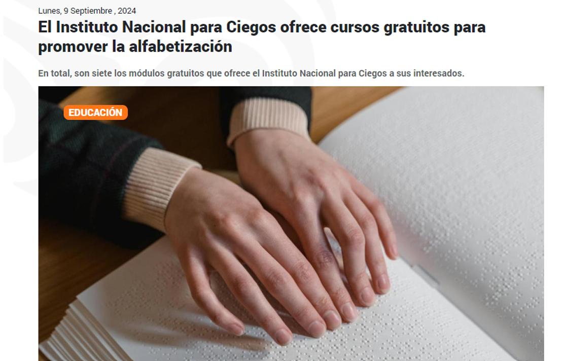 Nota Radio Nacional sobre los cursos gratuitos del INCI para promover la alfabetización