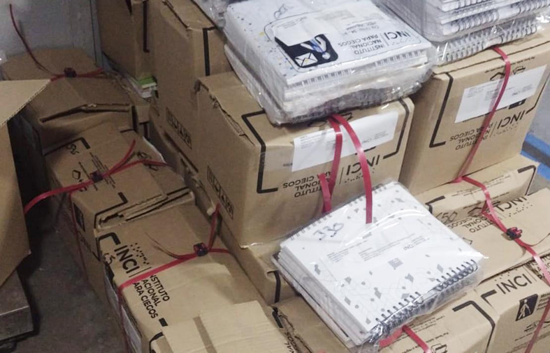 Kits de apoyo escolar entregados por el Instituto Nacional para Ciegos -INCI