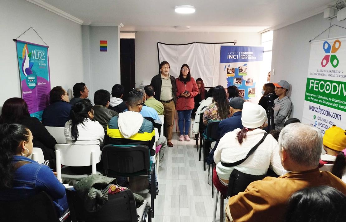 Encuentro de funcionarios del INCI y la Federación Colombiana de Organizaciones de Personas con Discapacidad Visual