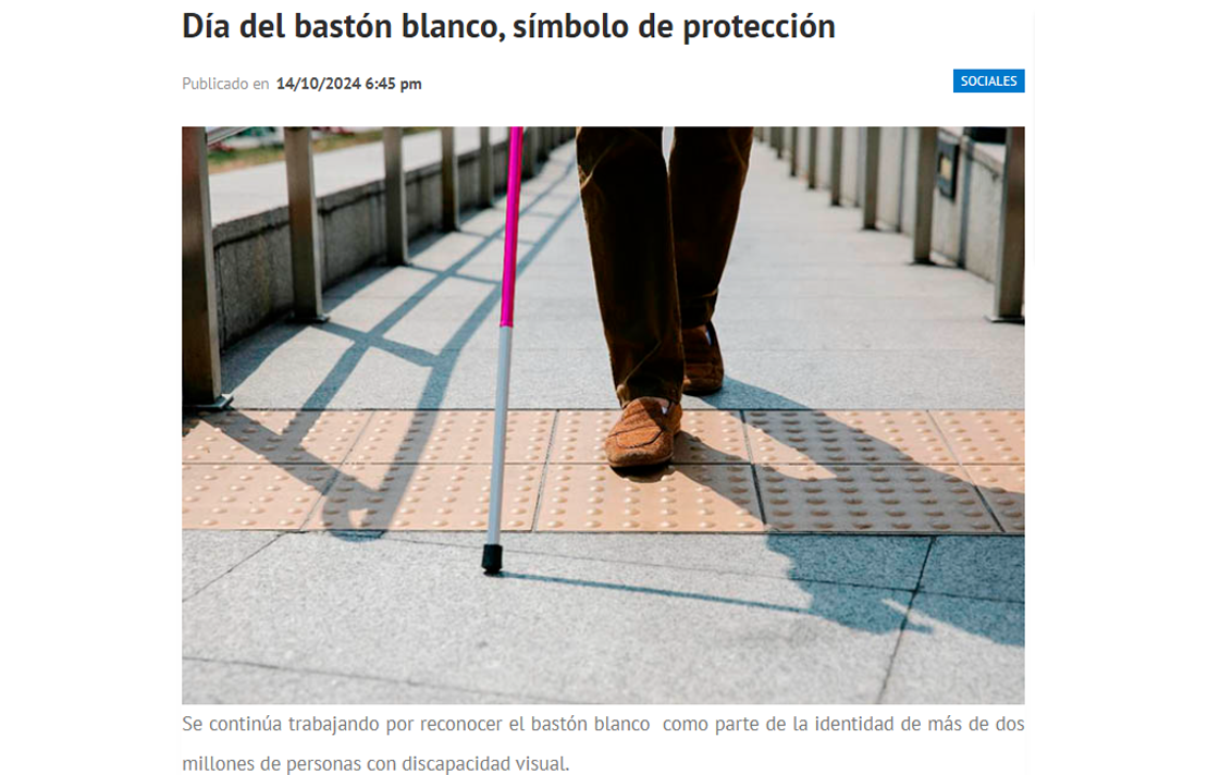 Nota del Diario Magdalena - Día del bastón blanco, símbolo de protección