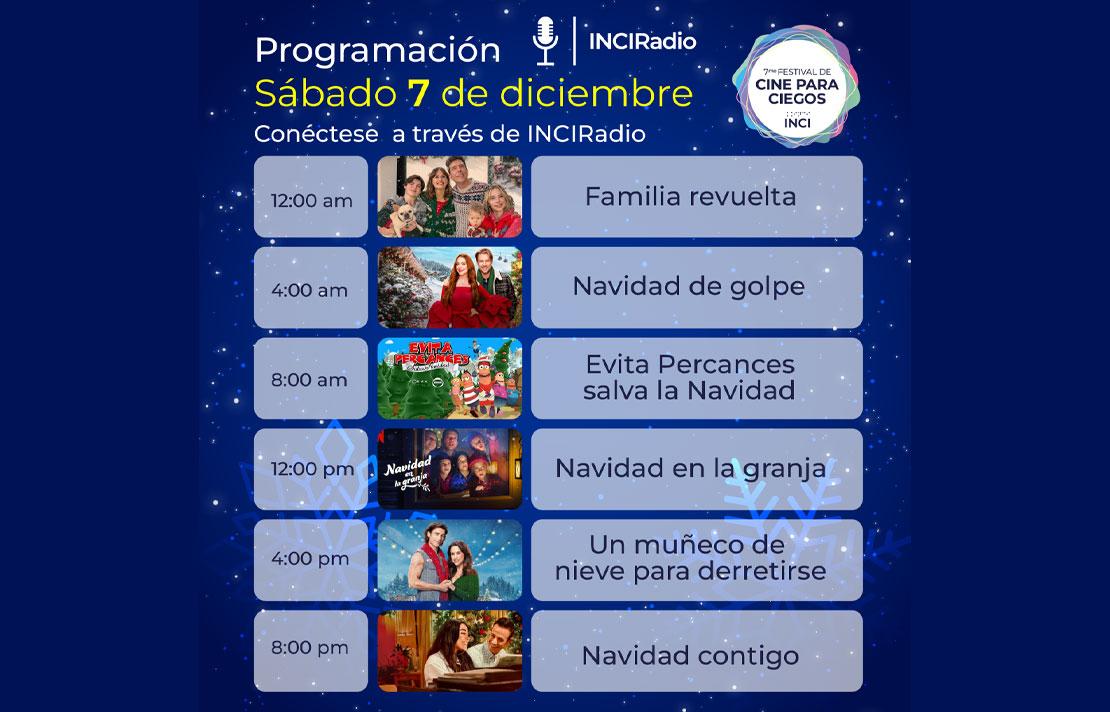 Programación sábado 7 de diciembre Séptimo Festival de Cine para Ciegos