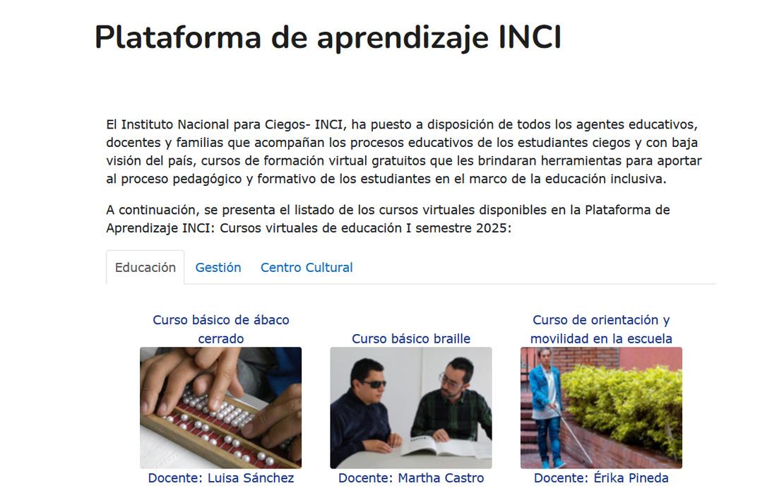 Plataforma de aprendizaje INCI 2025