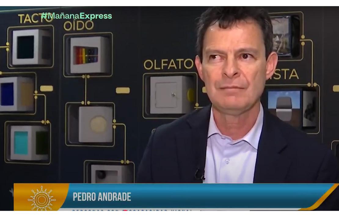 Pedro Andrade profesional del Instituto Nacional para Ciegos en el programa Mañana Express del Canal RCN