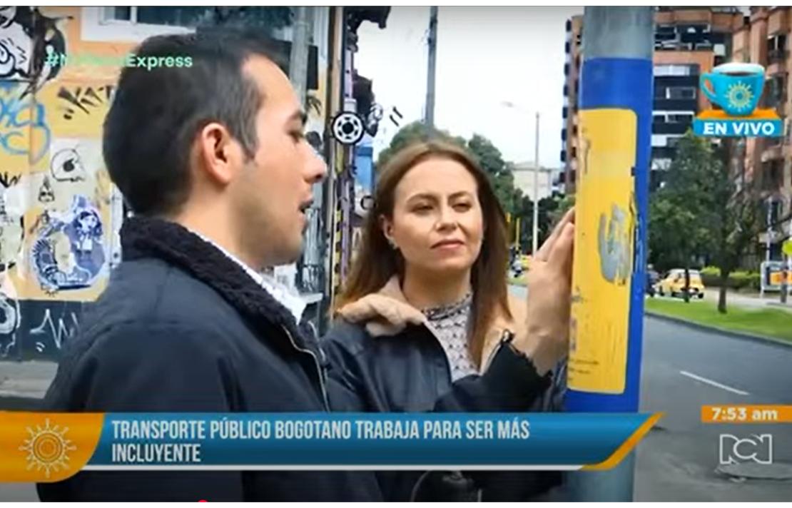 Camilo Garnica, funcionario del INCI, participo en el programa Mañana Express del canal RCN donde se abordó el tema de la movilidad de las personas con discapacidad visual en el Transmilenio y su accesibilidad