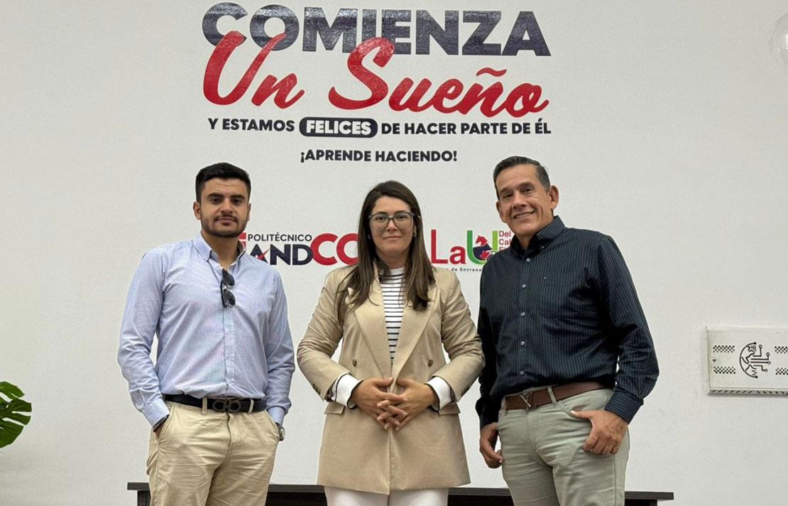 Carlos Castiblanco, jurídico de dirección del INCI, andrea Carolina Chacón, directora General y Dr Farid Vélez rector politécnico