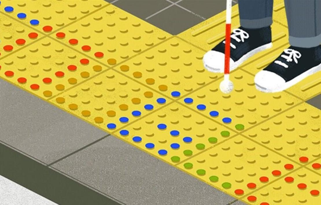 Imagen del doodle de Google sobre tabletas podotactiles