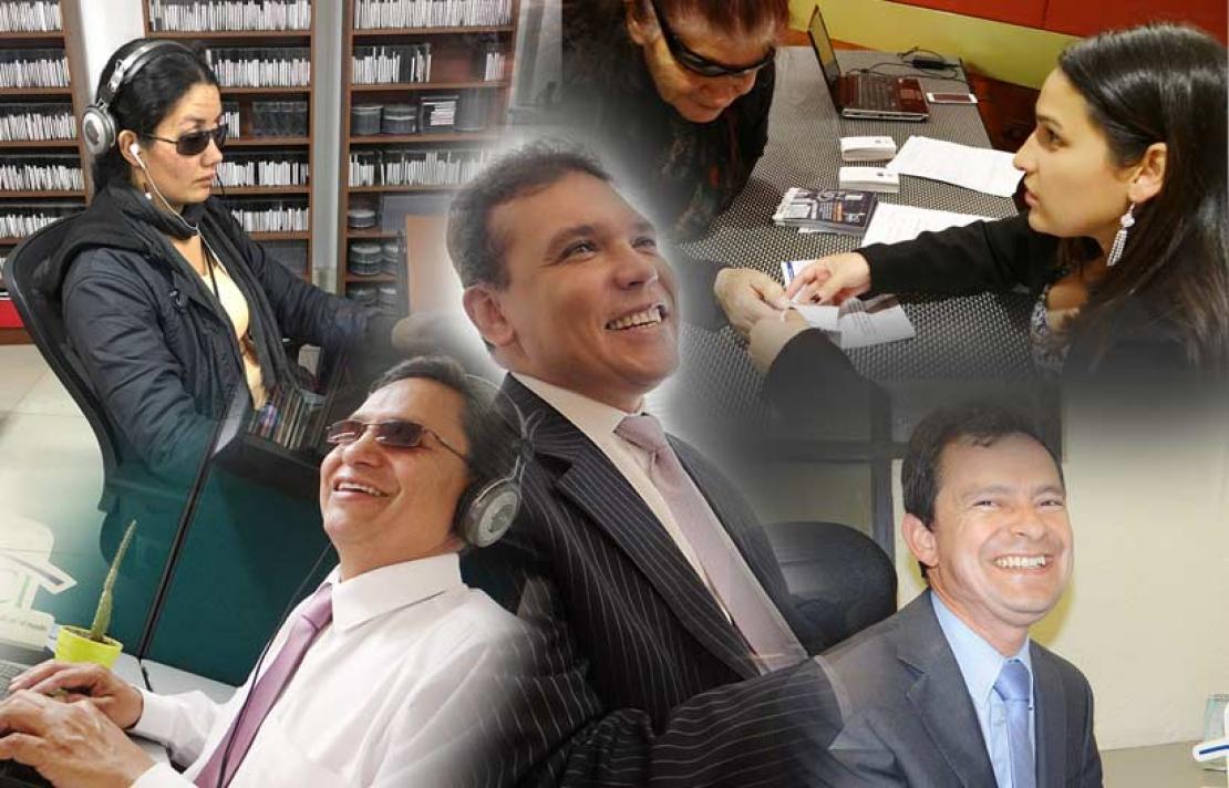 Funcionarios del INCI con discapacidad visual