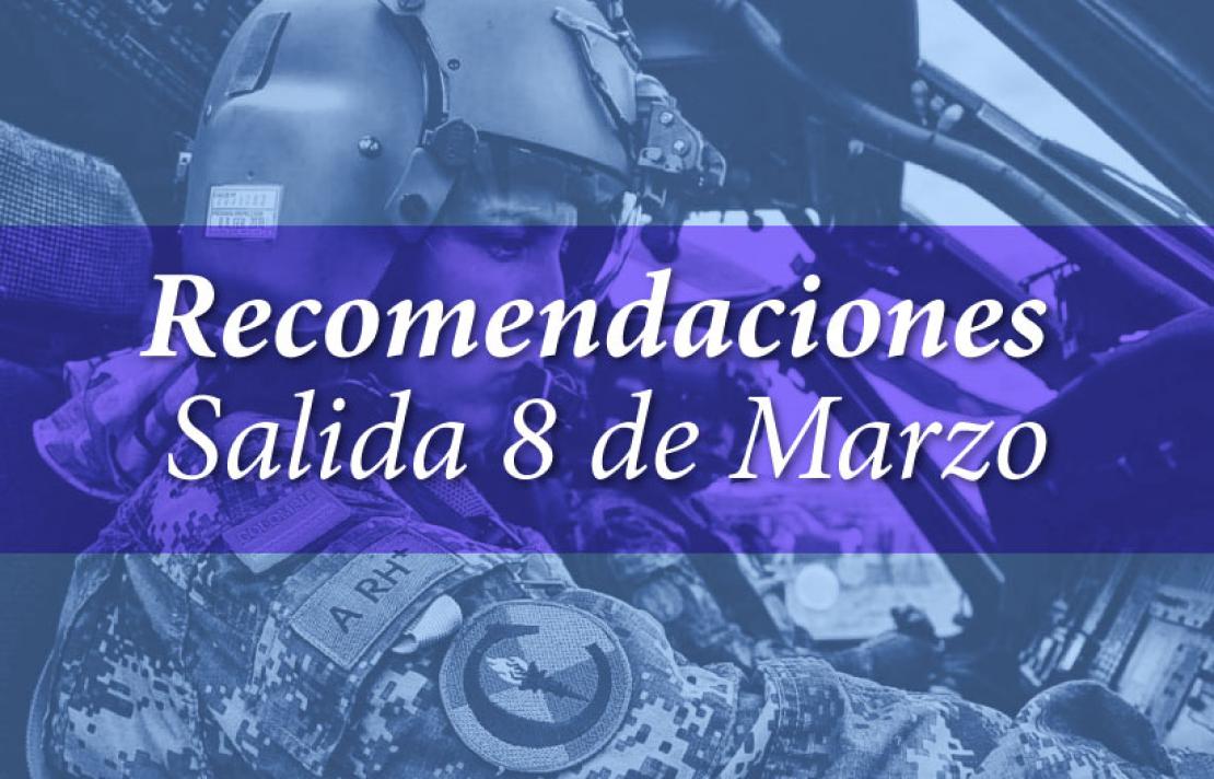 Imagen, Recomendaciones salida 8 de marzo 