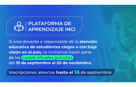 Imagen _ Plataforma de aprendizaje INCI, inscripciones abiertas desde el 16 de septiembre