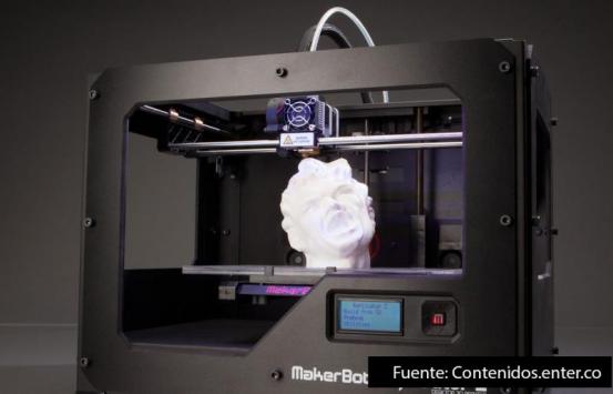 Impresora 3D, en la imagen el rostro de un hombre impreso en 3d. Fuente: contenidos.enter.co